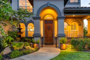 lighted front door