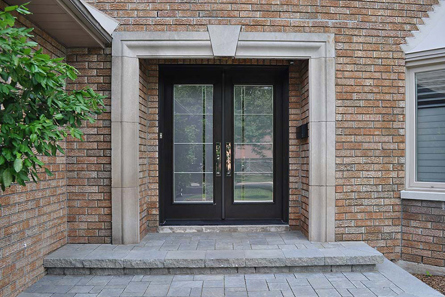 exterior door with glass inserts