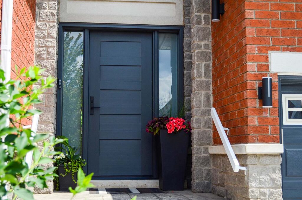 modern black fiberglass door